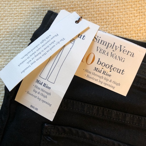 SimplyVera Vera Wang Black Jeans Bootcut Sz 10 - Picture 2 of 8